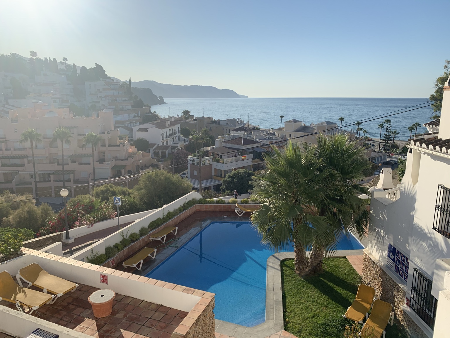 Pool area with sea outlook